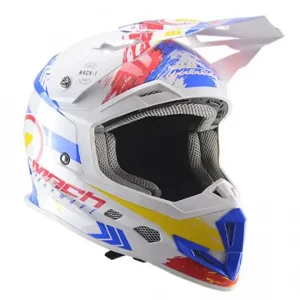 Casca enduro TRENDY 20 T-902 alb-albastru-rosu, marimea XL Lichidare de stoc
