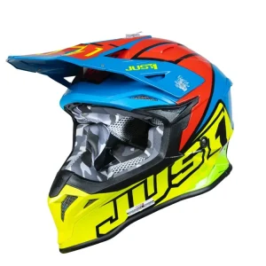 Casca enduro Just1 J39 Thruster, Albastru + Galben + Rosu, Marimea M Cumpără online