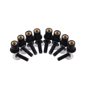 Set 8 suruburi prindere parbriz moto, culoare neagra Reducere