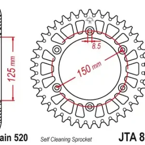Pinion transmisie spate JT Sprockets Aluminiu JTA897, 42 dinti Preferatul clienților