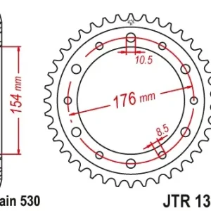 Pinion transmisie spate JT Sprockets JTR1340, 43 dinti Preț promoțional