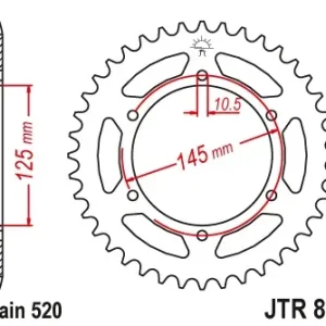 Pinion transmisie spate JT Sprockets JTR855, 47 dinti Livrare rapidă