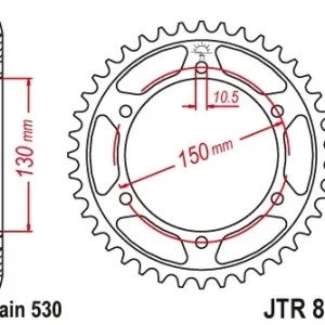 Pinion transmisie spate JT Sprockets JTR859, 38 dinti Cel mai vândut