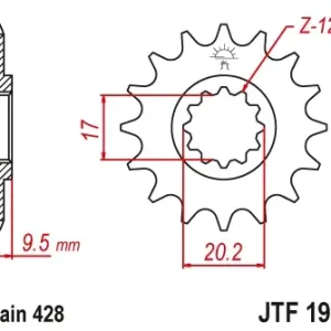 Pinion transmisie fata JT Sprockets JTF1907, 14 dinti Livrare expres
